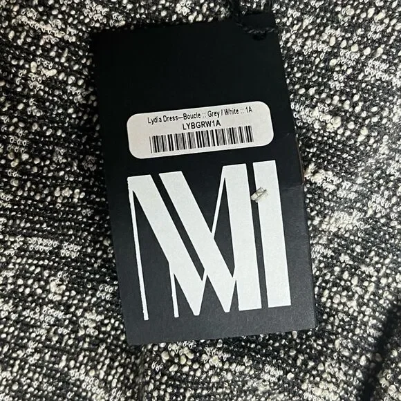 MM Lafleur Lydia Boucle Twisted Strap Tweed Knit Sheath Dress Gray Size 1A NWT - Picture 7 of 14